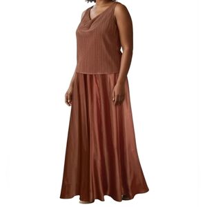 Vintage 2000 Cachet Long A Line  Bronze Chocolate Sleeveless Formal Gown…